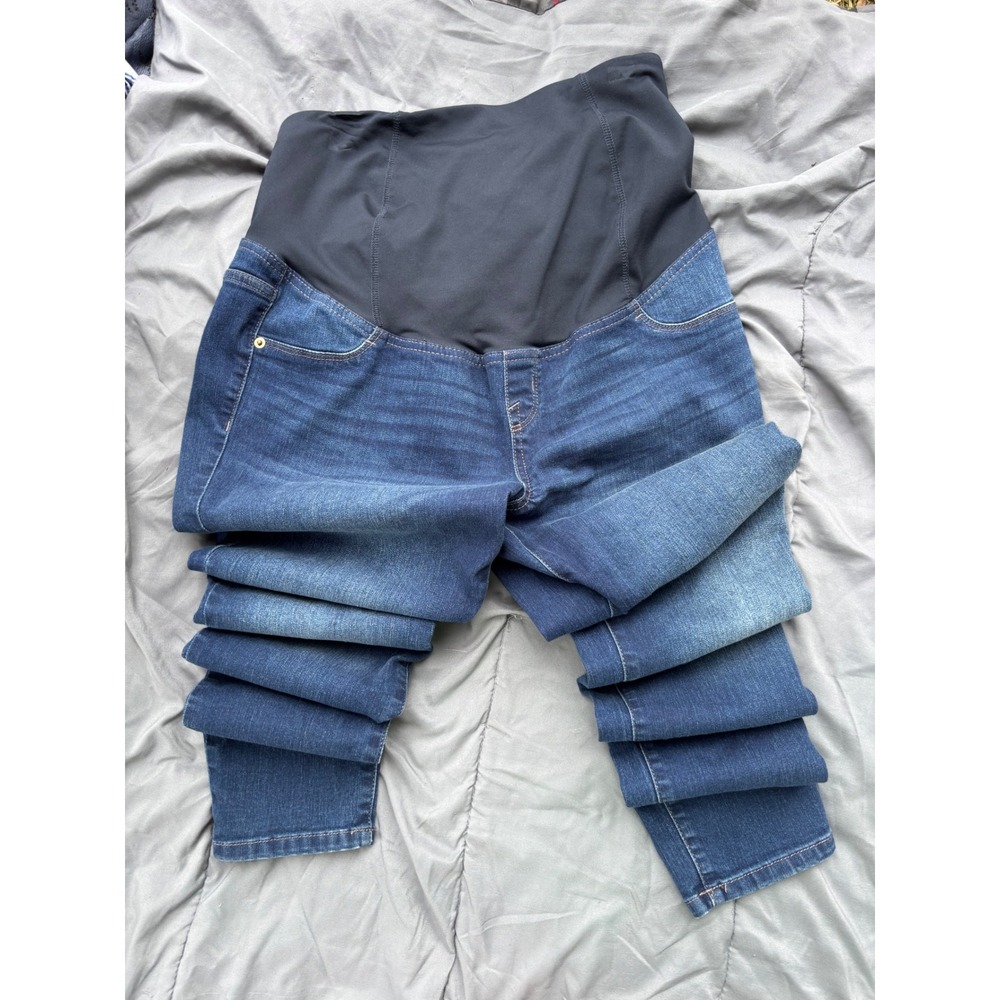 Isabel Maternity by Ingrid‎ & Isabel Skinny Jeans Dark Wash Full Belly Panel S